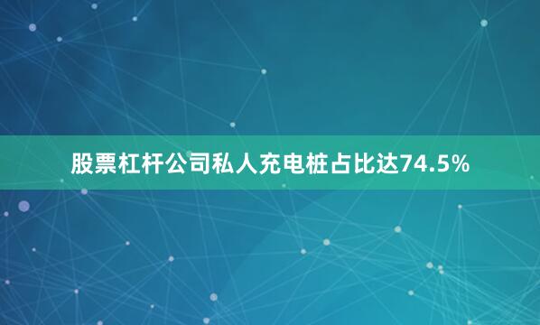 股票杠杆公司私人充电桩占比达74.5%